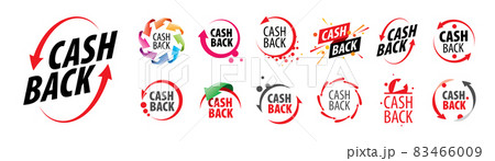 A set of vector cashback icons on a white background 83466009