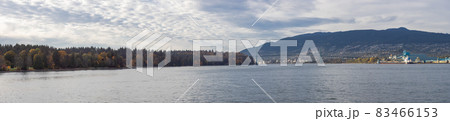Panoramic View of Stanley Park during sunny sunset. 83466153