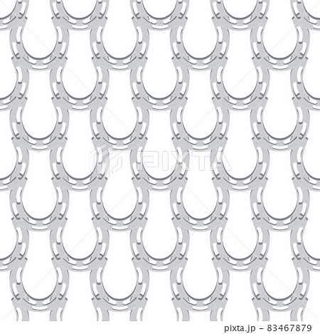 Illustration on theme Irish holiday St Patrick day, seamless horseshoes 83467879