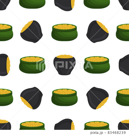 Illustration on theme Irish holiday St Patrick day, seamless pot of coins Illustration on theme Irish holiday St Patrick day, seamless pot of coins 83468239