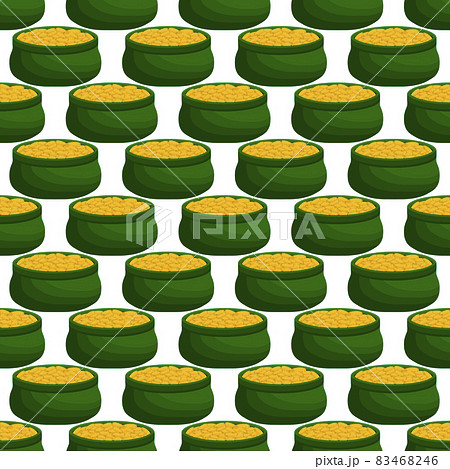 Illustration on theme Irish holiday St Patrick day, seamless pot of coins Illustration on theme Irish holiday St Patrick day, seamless pot of coins 83468246