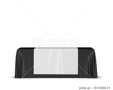 Blank tradeshow tablecloth with runner mockup 83468614