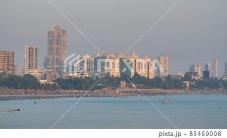 City beach Chowpatty of Mumbai in the evening. 83469008