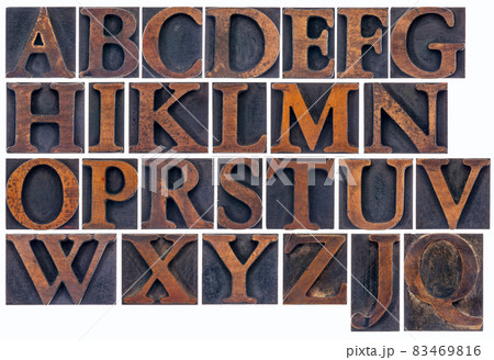isolated alphabet in wood type isolated alphabet in wood type 83469816
