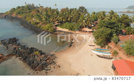 Beauty Pathem beach aerial view landscape, Goa state in India. 83470717