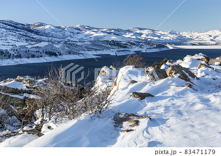 mountain reservoir and dam mountain reservoir and dam 83471179