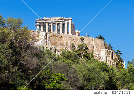 Acropolis of Athens, Greece. Famous Parthenon temple on its top. 83471211