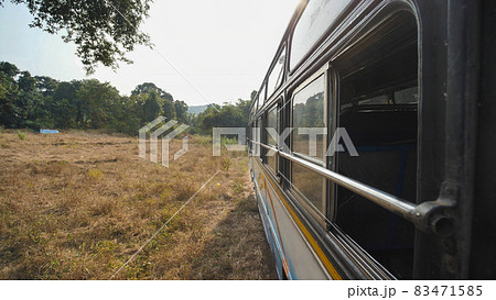 The view from the window of an intercity bus in India. State of Goa. The view from the window of an intercity bus in India. State of Goa. 83471585