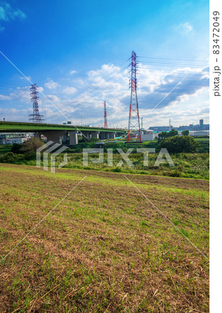 さきたま大橋 新河岸川方向 土手から秋の景色 さきたま大橋 新河岸川方向 土手から秋の景色 83472049