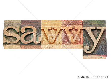 savvy word in wood type 83473251