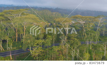Aerial landscapes of Indonesian fields, hills and villages on the island of Bali. Aerial landscapes of Indonesian fields, hills and villages on the island of Bali. 83473679