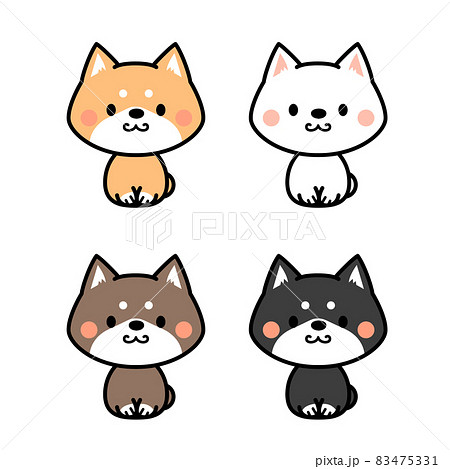 柴犬の毛色の種類セット　全身ミニキャラ 83475331