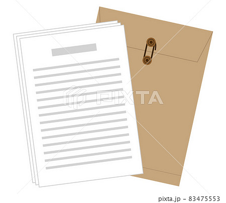書類保管袋　紐付き茶封筒　文書管理　クラフト封筒 83475553