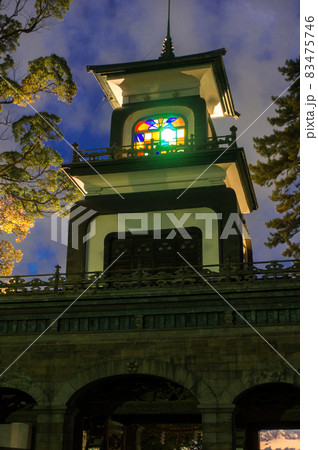 尾山神社神門夜景(金沢市-石川県) 83475746