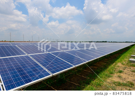 Solar panels are charging outdoors. Solar panels are charging outdoors. 83475818