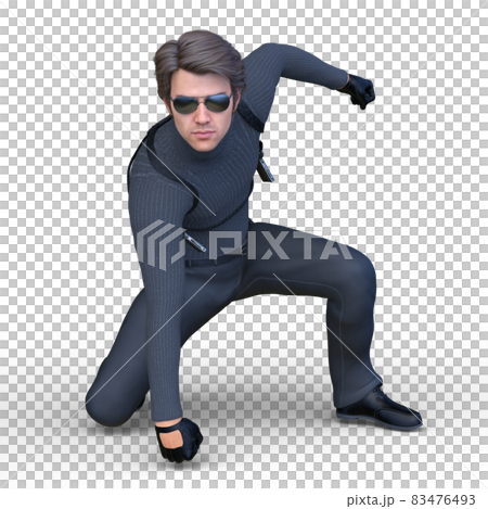 A man wearing a suspender holster 83476493