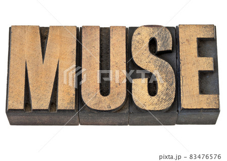 muse word in wood type 83476576