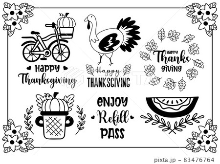 happy thanksgiving illustration Vector for banner 83476764