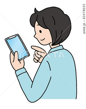 スマホ操作／女性 83478035