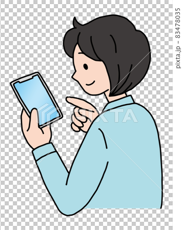 スマホ操作／女性 83478035