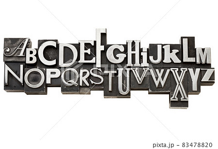 alphabet in vintage metal type alphabet in vintage metal type 83478820
