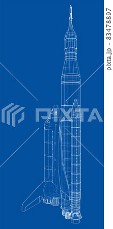 Rocket carrying space shuttle 83478897