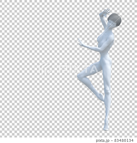 白いフィギュア 踊る女性 Perming3dcgイラスト素材のイラスト素材
