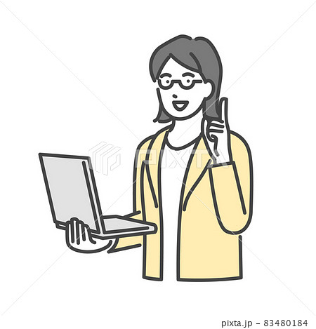 ノートパソコンを持った女性アドバイザー 83480184