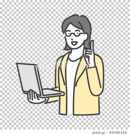 ノートパソコンを持った女性アドバイザー 83480184