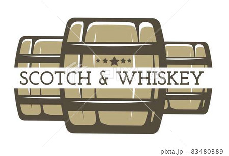 Whiskey and scotch isolated icon alcohol drink production 83480389