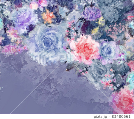 Beautiful oil painting flower bouquet illustration Beautiful oil painting flower bouquet illustration 83480661