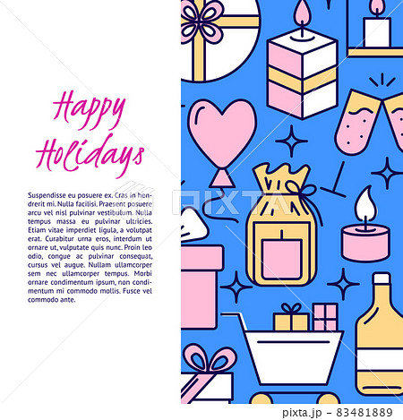 Holiday celebration banner template in line style 83481889