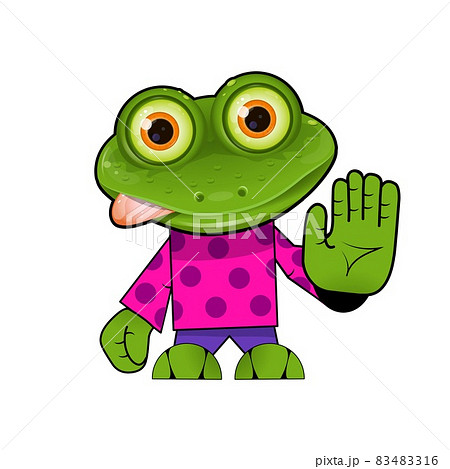 Frog with Raised Hand 83483316