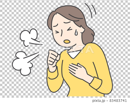 咳をする女性 83483741