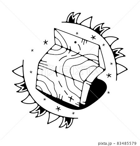 Vector illustration with a map. Isolated on a white background. Cute doodle illustrations. Vector illustration with a map. Isolated on a white background. Cute doodle illustrations. 83485579