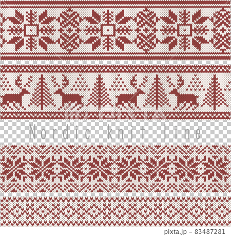 時尚針織花紋線條套裝（紅色） 83487281