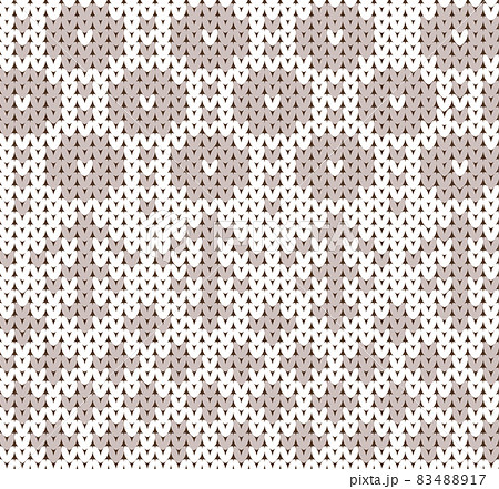 ノルディック模様のニットパターン ベージュ のイラスト素材 4817
