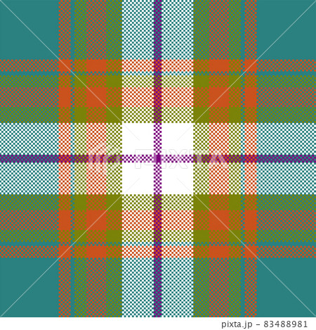Pixel background vector design. Modern seamless pattern plaid. Square texture fabric. Tartan scottish textile. Beauty color madras ornament. 83488981