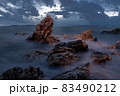 long exposure landscape, sea, rocks, clouds, sky, sunset 83490212