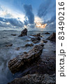 long exposure landscape, sea, rocks, clouds, sky, sunset 83490216