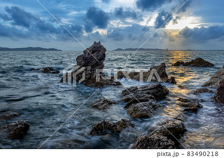 long exposure landscape, sea, rocks, clouds, sky, sunset long exposure landscape, sea, rocks, clouds, sky, sunset 83490218