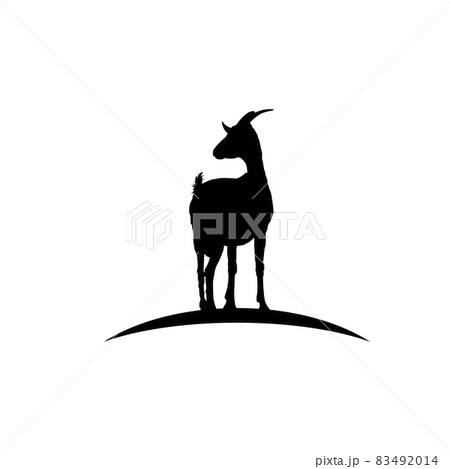 Silhouette goat icon isolated on white background. Vector Silhouette goat icon isolated on white background. Vector 83492014