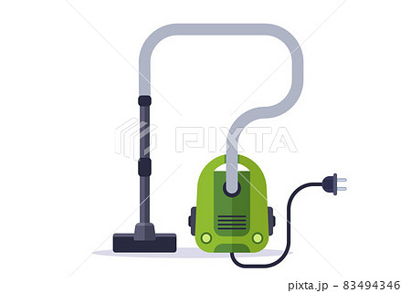 blue vacuum cleaner for cleaning the apartment on a white background. 83494346
