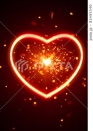 heart light with sparks background heart light with sparks background 83495540