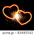 heart lights with sparks background 83495542