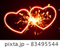 heart lights with sparks background 83495544