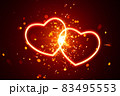 heart lights with sparks background 83495553