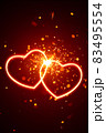 heart lights with sparks background 83495554