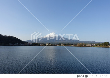 河口湖畔から眺める富士 83495688
