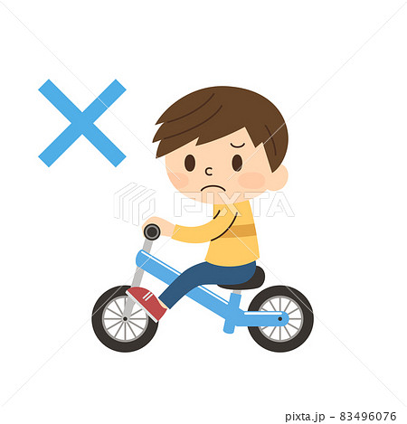 キックバイクに乗る男の子ngのイラスト素材 キックバイクに乗る男の子ngのイラスト素材